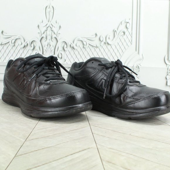 New Balance 577 Black Leather Lace up Walking Sneakers Shoes Size 8.5 - Picture 3 of 10